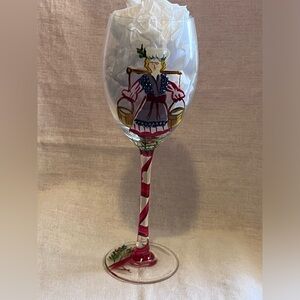 Water Maiden Hand Painted Wine Glass.